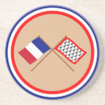 Crossed flags of France and Limousin Coasters
