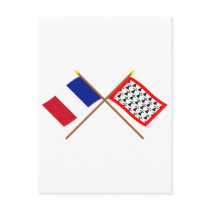 Crossed flags of France and Limousin Post Cards