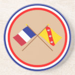 Crossed flags of France and Lorraine coasters