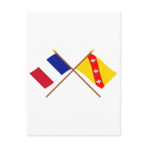 Crossed flags of France and Lorraine Postcard