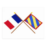Crossed flags of France and Nièvre Post Card