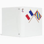 Crossed flags of France and Nièvre Vinyl Binder