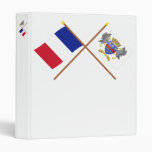 Crossed flags of France and Saint-Barthelemy Binder