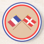 Crossed flags of France and Savoie Beverage Coaster