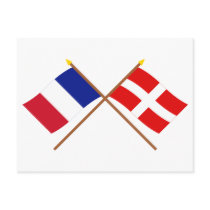 Crossed flags of France and Savoie Post Card