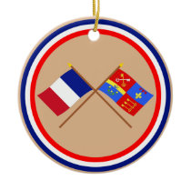 Crossed flags of France and Vaucluse Christmas Tree Ornament