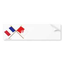 Crossed flags of France and Vendée Bumper Sticker