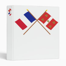 Crossed flags of France and Vienne 3 Ring Binders