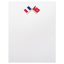 Crossed flags of France and Wallis and Futuna Letterhead