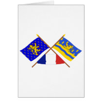 Crossed flags of Franche-Comté and Doubs Card