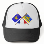 Crossed flags of Franche-Comté and Doubs hats