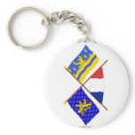 Crossed flags of Franche-Comté and Doubs Key Chain