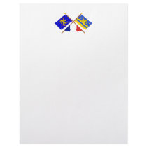 Crossed flags of Franche-Comté and Doubs Customized Letterhead