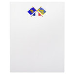 Crossed flags of Franche-Comté and Doubs Customized Letterhead