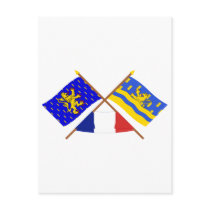 Crossed flags of Franche-Comté and Doubs Post Card