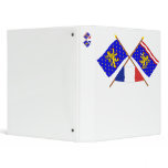 Crossed flags of Franche-Comté and Haute-Saône 3 Ring Binder