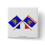 Crossed flags of Franche-Comté and Haute-Saône Pinback Buttons