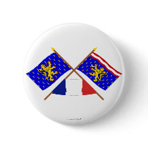 Crossed flags of Franche-Comté and Haute-Saône Pinback Button