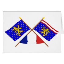 Crossed flags of Franche-Comté and Haute-Saône Greeting Cards