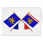 Crossed flags of Franche-Comté and Haute-Saône cards