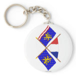 Crossed flags of Franche-Comté and Haute-Saône Keychain
