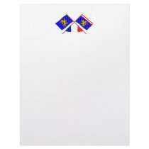 Crossed flags of Franche-Comté and Haute-Saône Custom Letterhead