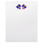 Crossed flags of Franche-Comté and Haute-Saône Custom Letterhead