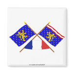 Crossed flags of Franche-Comté and Haute-Saône Refrigerator Magnet