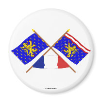 Crossed flags of Franche-Comté and Haute-Saône Refrigerator Magnet