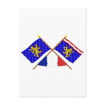 Crossed flags of Franche-Comté and Haute-Saône Postcards
