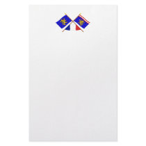 Crossed flags of Franche-Comté and Haute-Saône Personalized Stationery