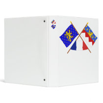 Crossed flags of Franche-Comté and Jura 3 Ring Binder
