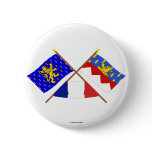 Crossed flags of Franche-Comté and Jura Pin