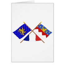 Crossed flags of Franche-Comté and Jura Greeting Card