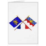 Crossed flags of Franche-Comté and Jura cards