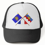 Crossed flags of Franche-Comté and Jura hats