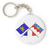 Crossed flags of Franche-Comté and Jura Key Chains