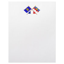 Crossed flags of Franche-Comté and Jura Letterhead Design