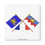 Crossed flags of Franche-Comté and Jura Refrigerator Magnet