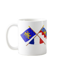 Crossed flags of Franche-Comté and Jura Coffee Mugs