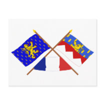 Crossed flags of Franche-Comté and Jura Postcard