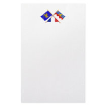 Crossed flags of Franche-Comté and Jura Stationery Design
