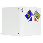 Crossed flags of Franche-Comté and Terr. Belfort 3 Ring Binders