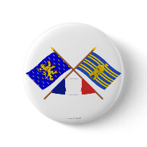 Crossed flags of Franche-Comté and Terr. Belfort Button