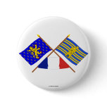 Crossed flags of Franche-Comté and Terr. Belfort Button