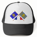 Crossed flags of Franche-Comté and Terr. Belfort hats