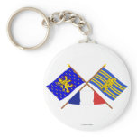 Crossed flags of Franche-Comté and Terr. Belfort Key Chains
