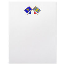 Crossed flags of Franche-Comté and Terr. Belfort Customized Letterhead