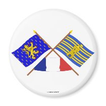 Crossed flags of Franche-Comté and Terr. Belfort Fridge Magnets