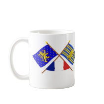 Crossed flags of Franche-Comté and Terr. Belfort Coffee Mugs